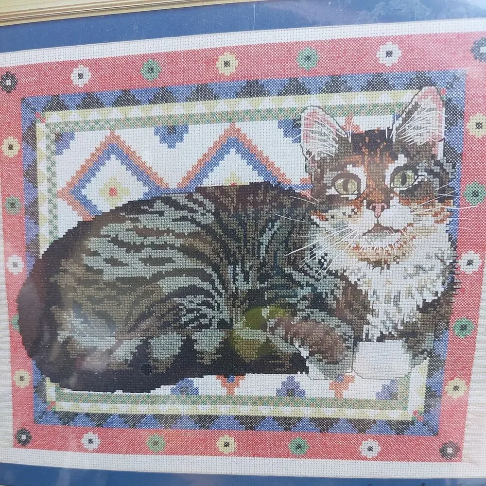 Designs For The Needle Counted Cross Stitch Kit Ivory Cats Gemma On A Dhurrie...